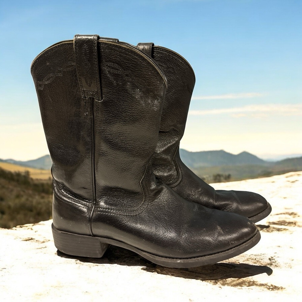 ARIAT Heritage‎ ROPER BLACK COWBOY BOOTS MEN'S Size 10.5D 10008813